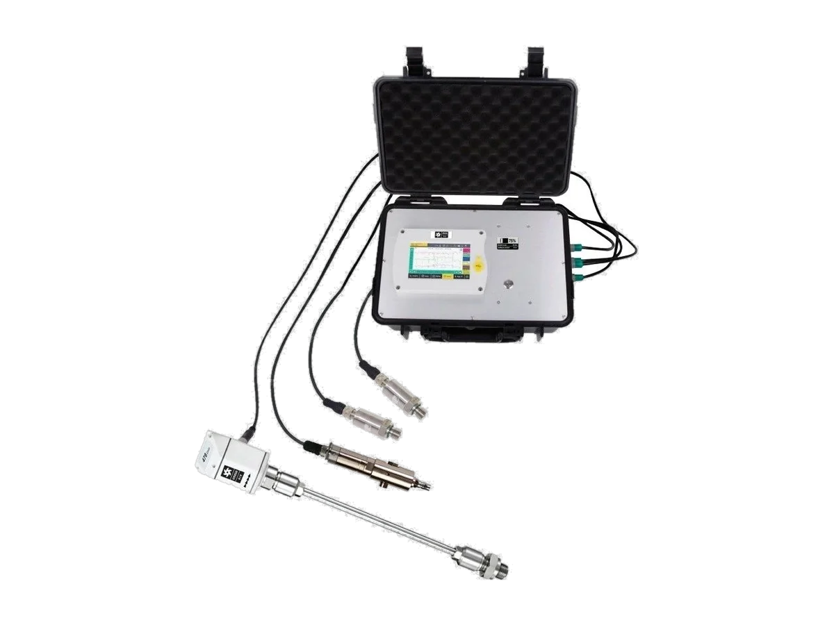 Portable data logger for flow, dew point and pressure measurement